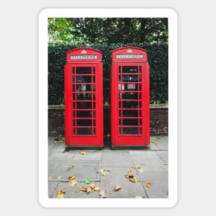 Telephone boxes, London England, UK Sticker